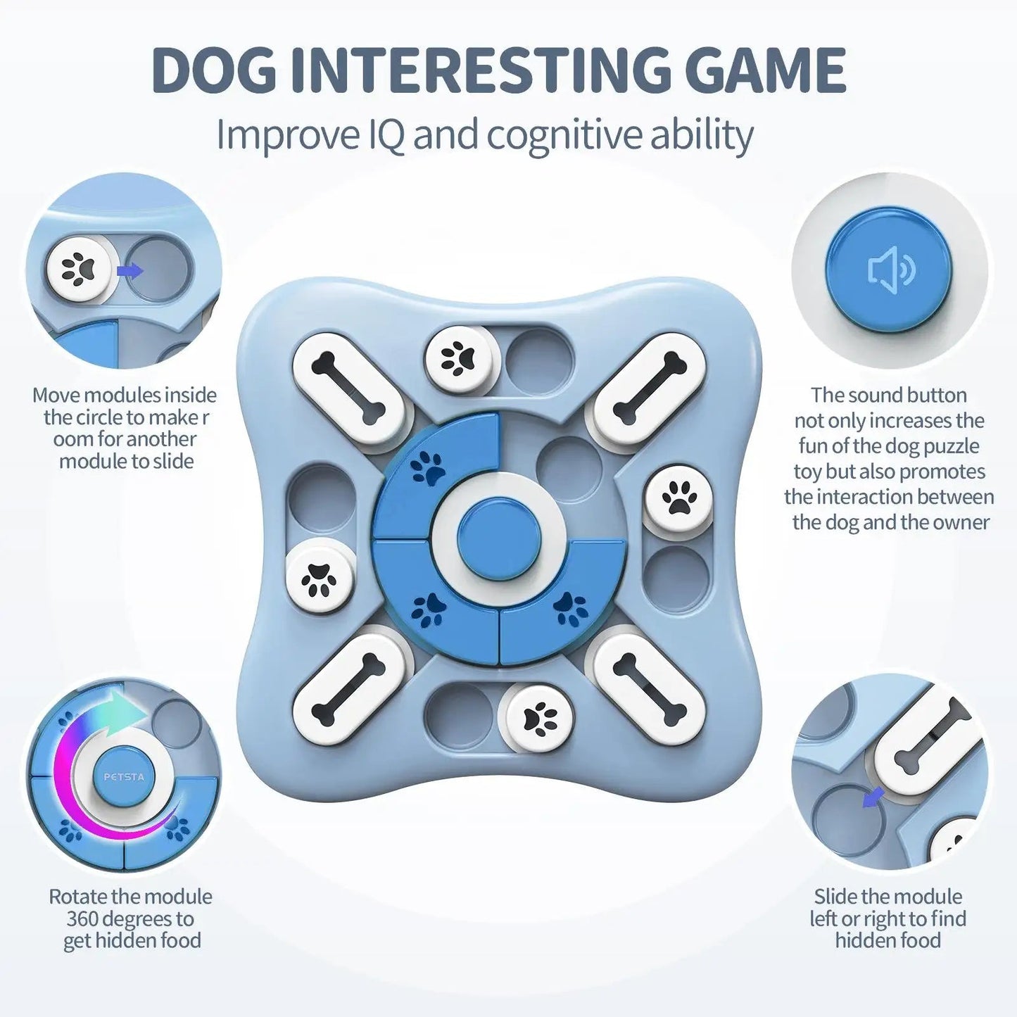 PawFolio Interactive Slow Feeder Puzzle Toy for Dogs and Cats PawFolio