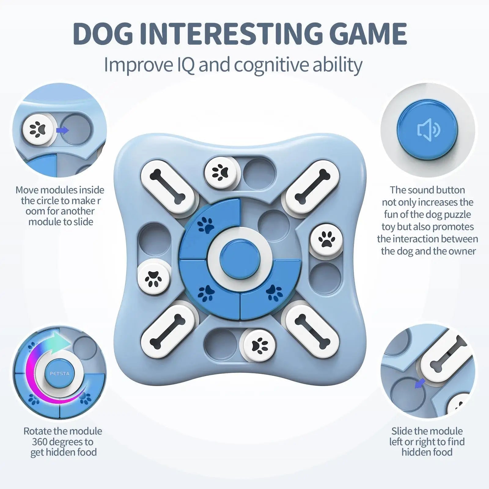 PawFolio Interactive Slow Feeder Puzzle Toy for Dogs and Cats PawFolio