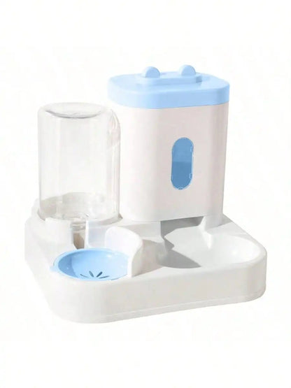 PawFolio Gravity Fed Automatic Cat Water Dispenser and Feeder 1 Pack