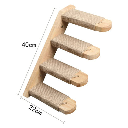 PawFolio Wall Mounted Wooden Cat Climbing Shelf PawFolio