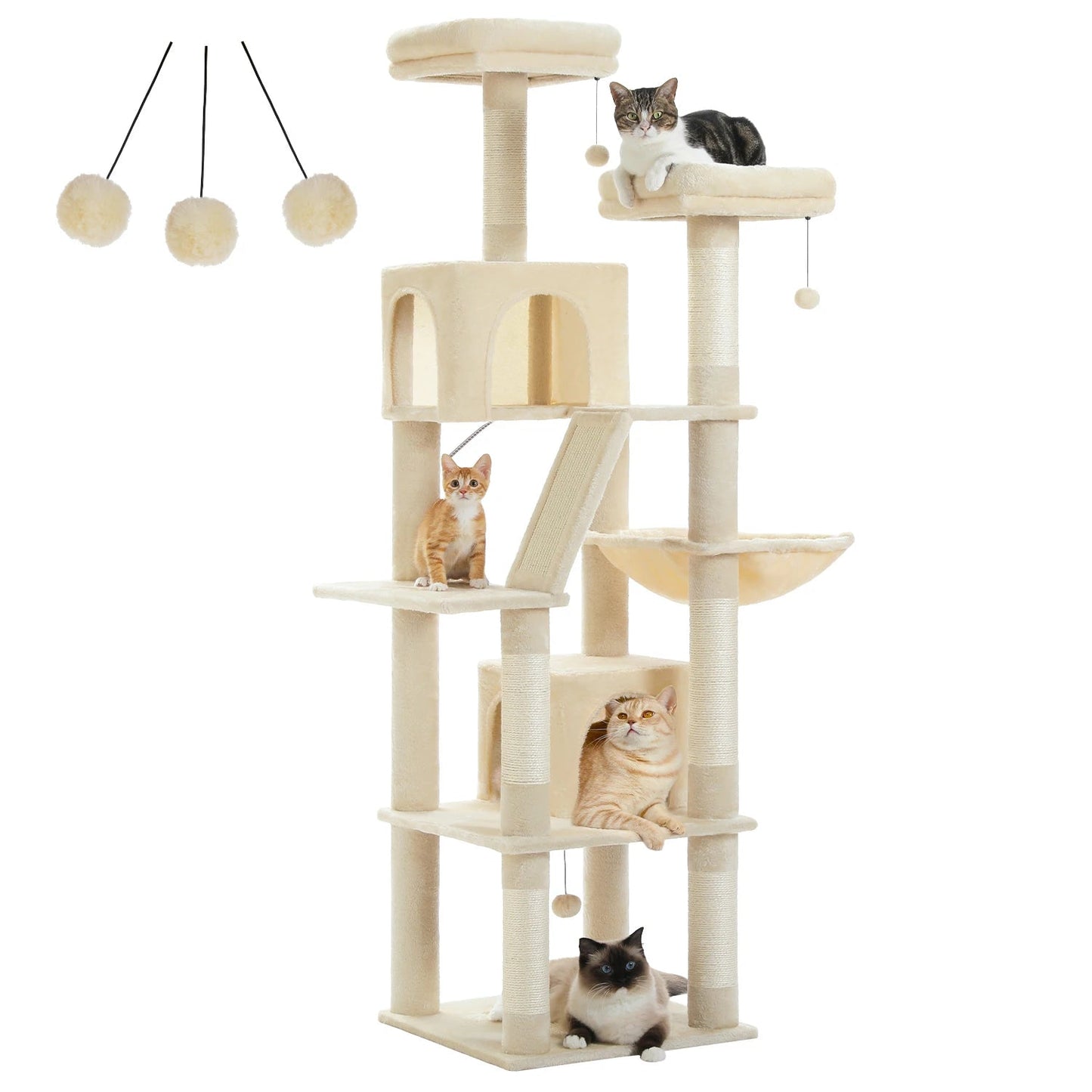 PawFolio Multi Level Cat Tree Tower for Indoor Cats PawFolio