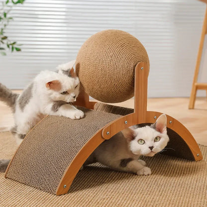 PawFolio 2 in 1 Cat Scratching Ball with Sisal Scratch Board