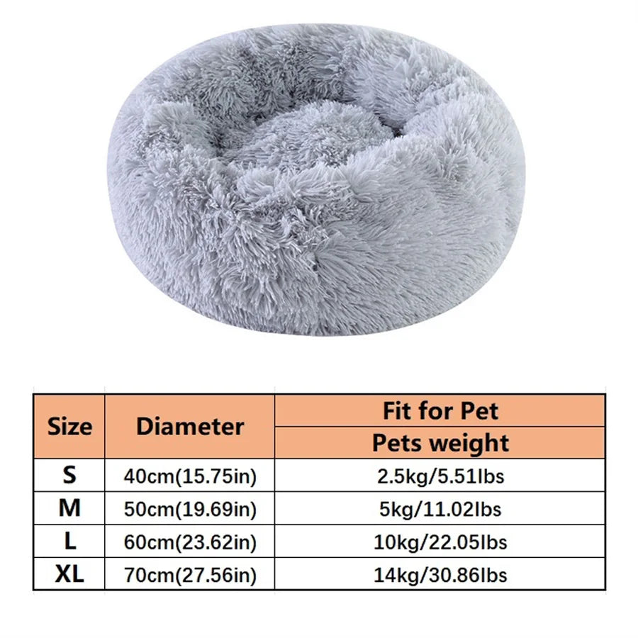 PawFolio Plush Donut Calming Pet Bed for Cats and Dogs PawFolio