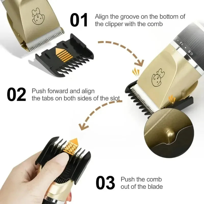 PawFolio Cordless Pet Grooming Hair Clipper Set PawFolio