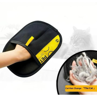 Pet Hair Remover Gloves Electrostatic for Cats Dogs, Reusable Washable Grooming Glove with 2-in-1 Lint Roller Brush - Safe Non-T PawFolio