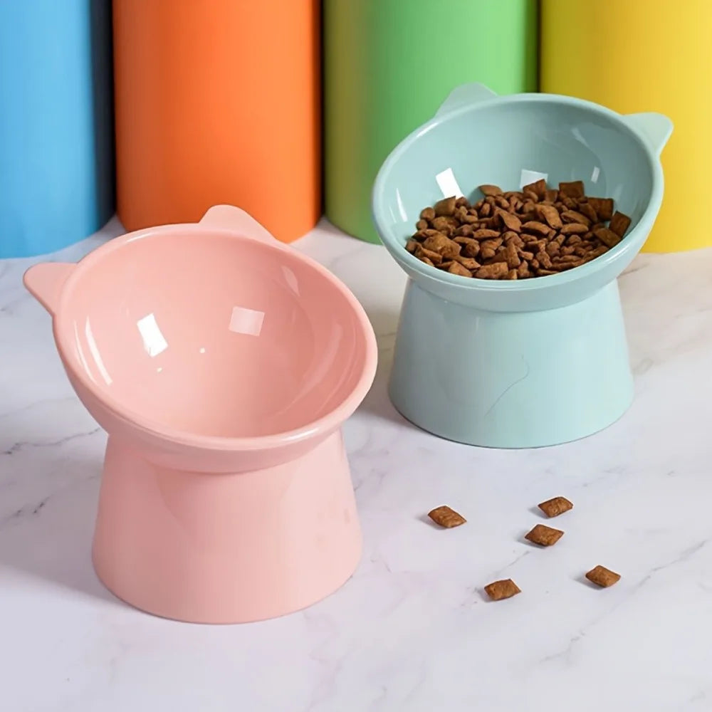PawFolio Elevated Cat Ear Ceramic Feeding Bowl Set PawFolio