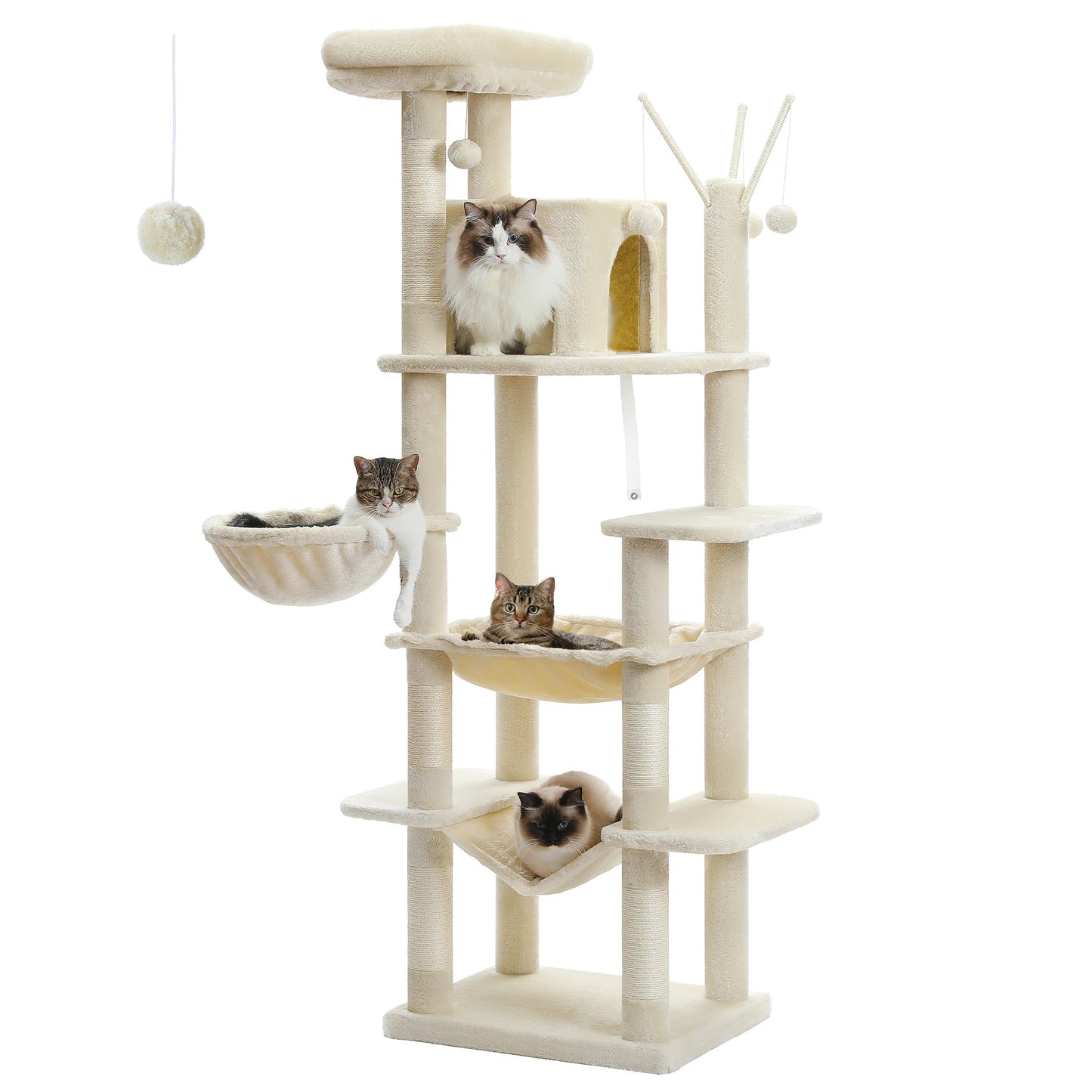 PawFolio Multi Level Cat Tree Tower for Indoor Cats PawFolio