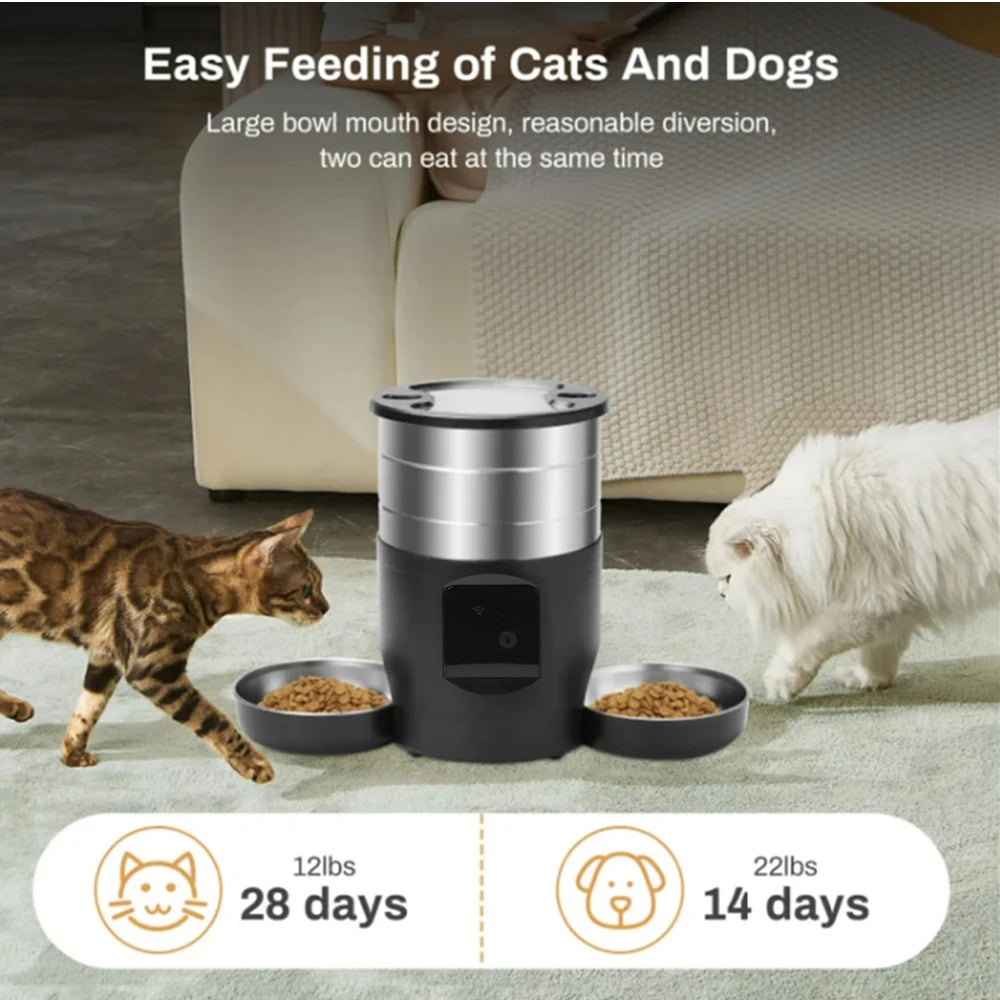 PawFolio Smart Automatic Pet Feeder 4.5L for Cats and Dogs