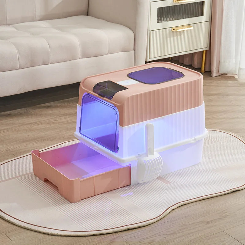 PawFolio Enclosed Anti Splash Cat Litter Box PawFolio