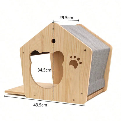 PawFolio Wall Mounted Wooden Cat Climbing Shelf PawFolio
