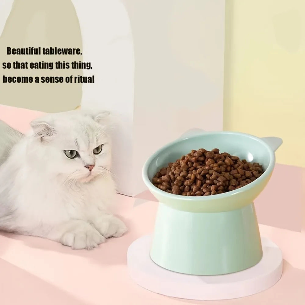 PawFolio Elevated Cat Ear Ceramic Feeding Bowl Set PawFolio