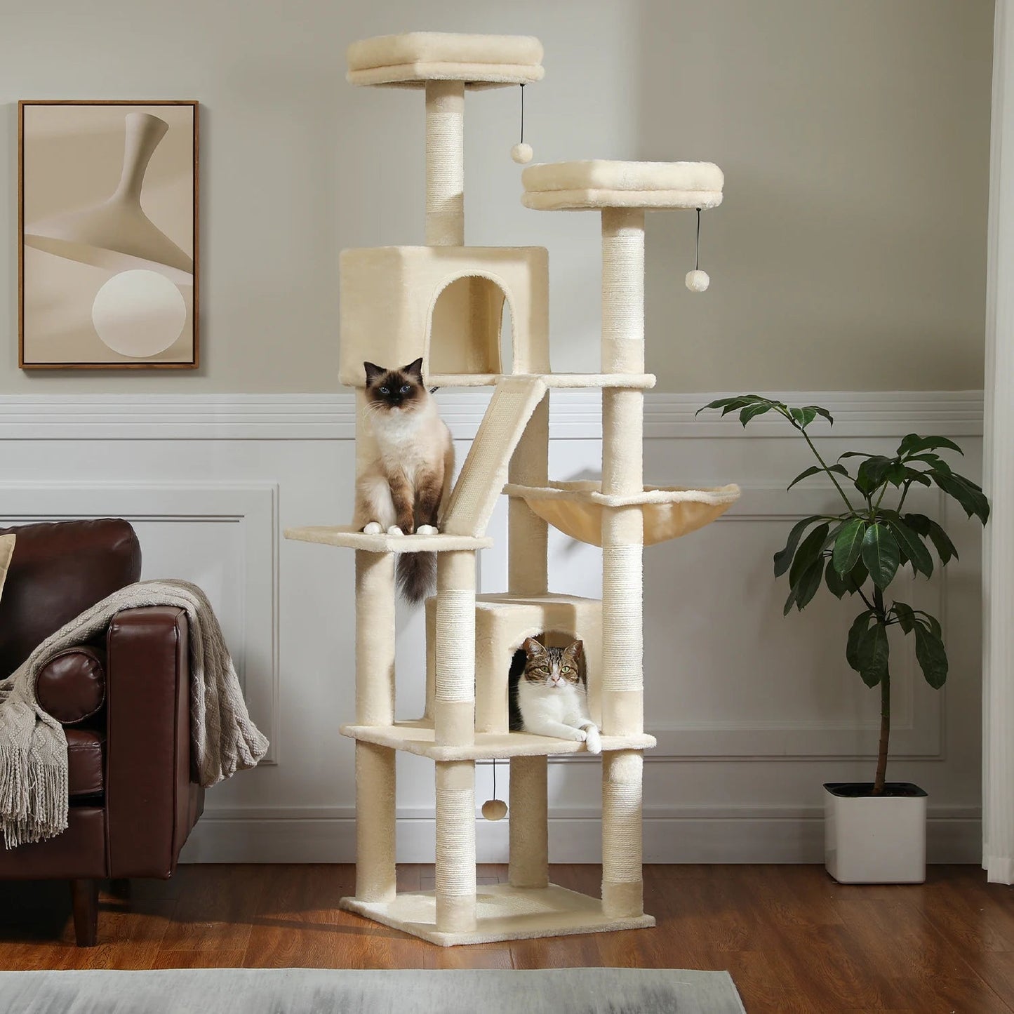 PawFolio Multi Level Cat Tree Tower for Indoor Cats PawFolio