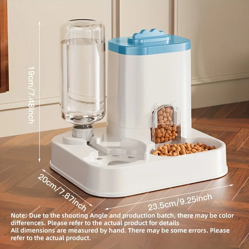 PawFolio Gravity Fed Automatic Cat Water Dispenser and Feeder 1 Pack