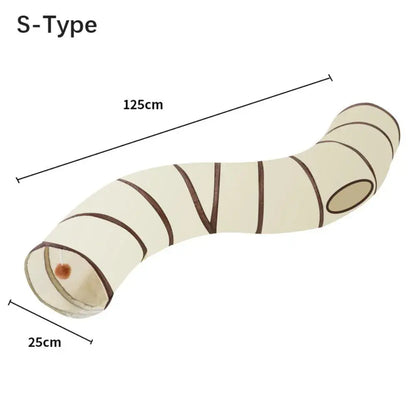 PawFolio Foldable Cat Tunnel Play and Hideaway Tube PawFolio