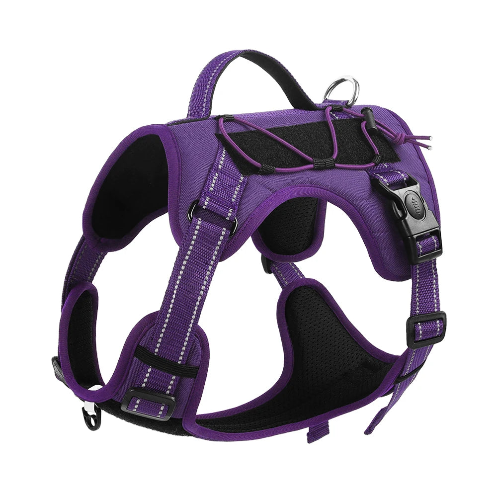 PawFolio Tactical Reflective Dog Chest Harness Vest