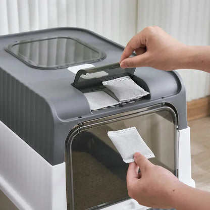 PawFolio Enclosed Anti Splash Cat Litter Box PawFolio