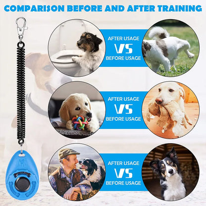 PawFolio Dog Training Clicker Set with Wrist Strap