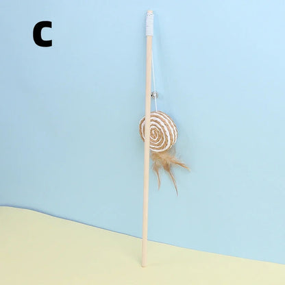 PawFolio Feather Teaser Wand Toy for Cats PawFolio