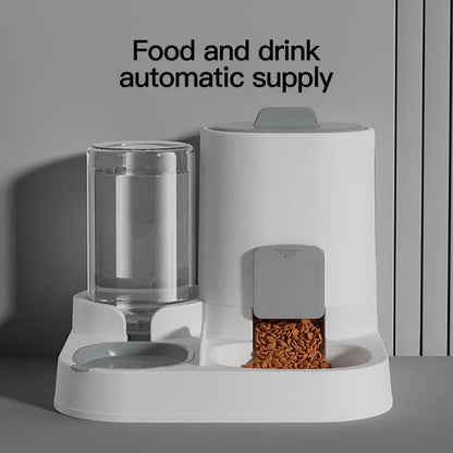 PawFolio Gravity Fed Automatic Cat Water Dispenser and Feeder 1 Pack PawFolio
