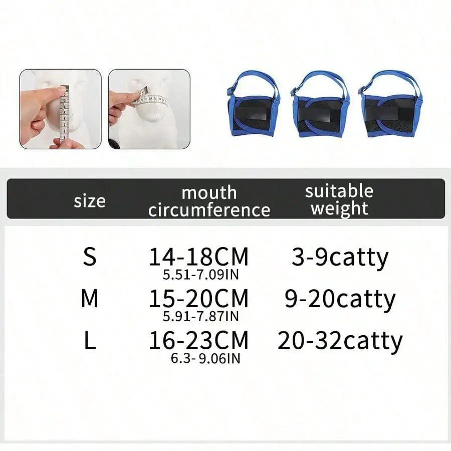PawFolio Adjustable Breathable Anti Bite Dog Muzzle