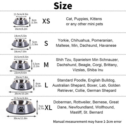 PawFolio Stainless Steel Anti Fall Pet Feeding Bowl