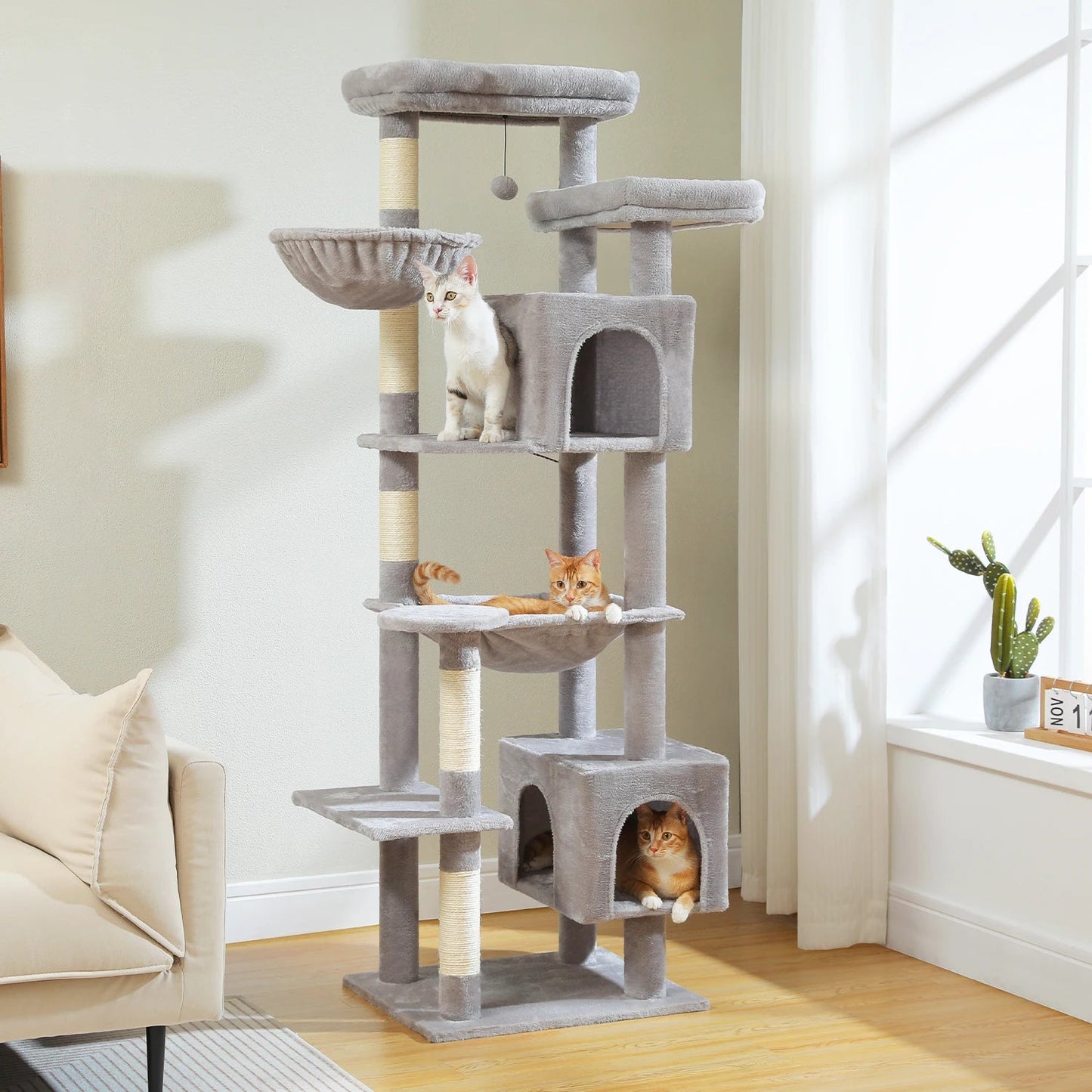 PawFolio Multi Level Cat Tree Tower for Indoor Cats PawFolio
