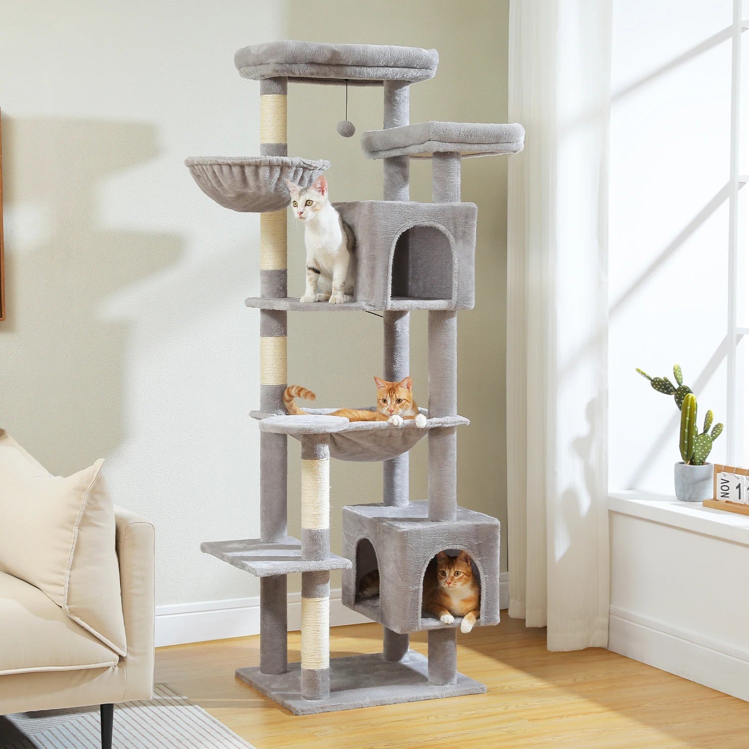 PawFolio Multi Level Cat Tree Tower for Indoor Cats PawFolio