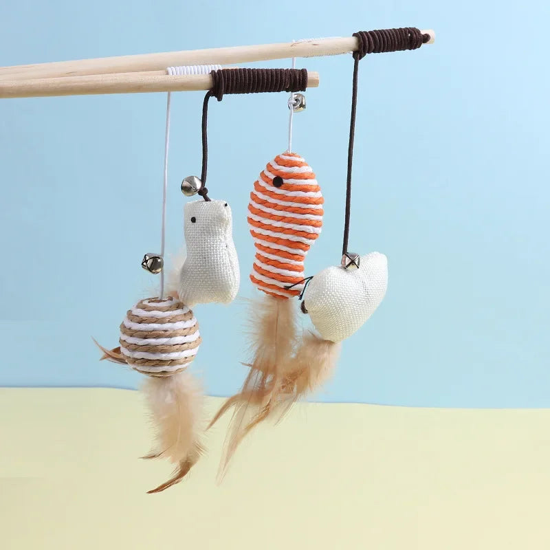 PawFolio Feather Teaser Wand Toy for Cats PawFolio