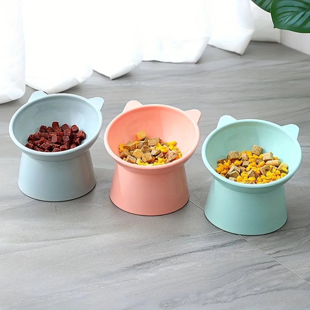 PawFolio Elevated Cat Ear Ceramic Feeding Bowl Set PawFolio
