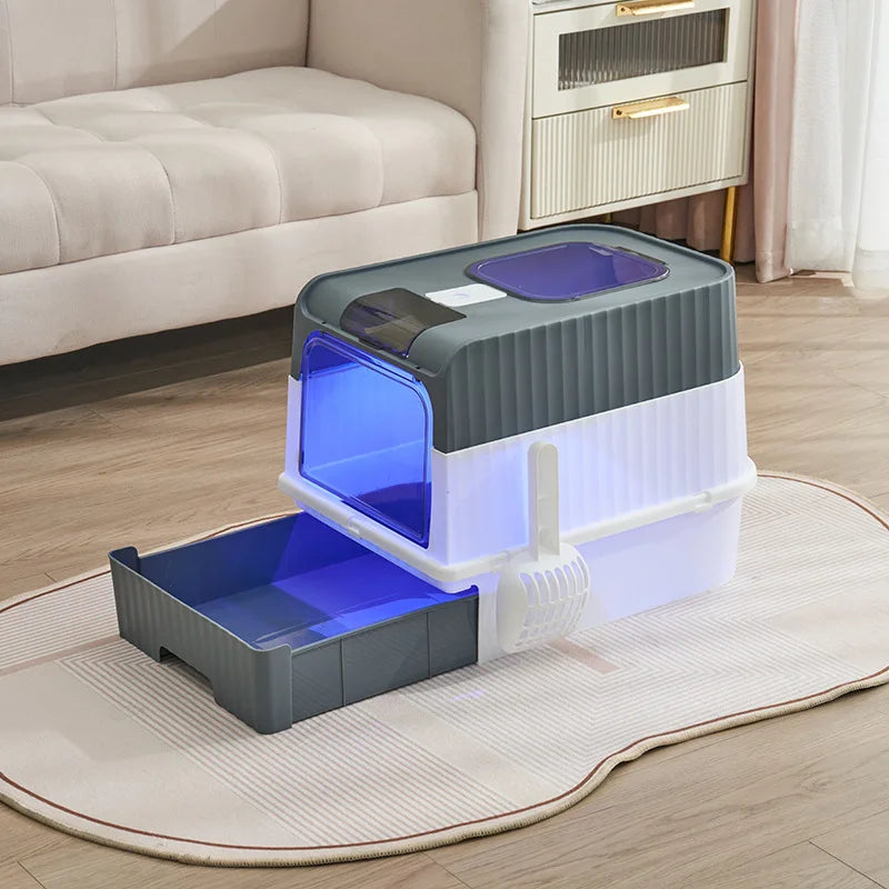PawFolio Enclosed Anti Splash Cat Litter Box PawFolio