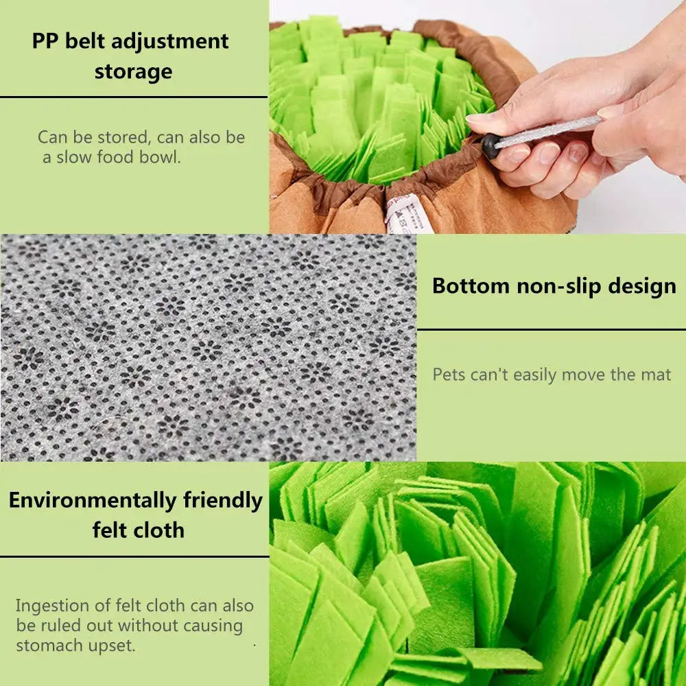 PawFolio Snuffle Mat Interactive Foraging Feeding Mat for Pets