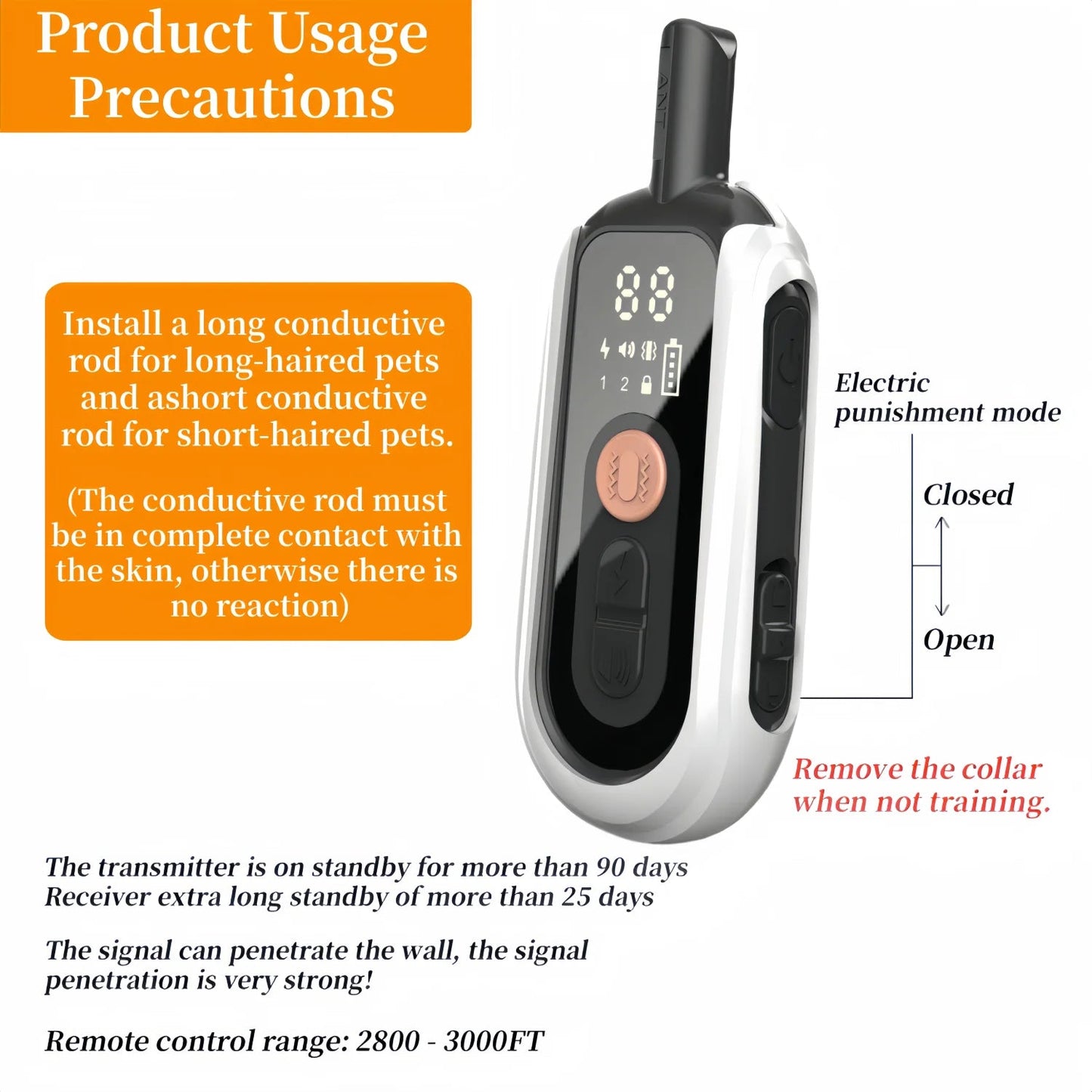 PawFolio Remote Control Dog Training Collar with Anti Bark Function PawFolio