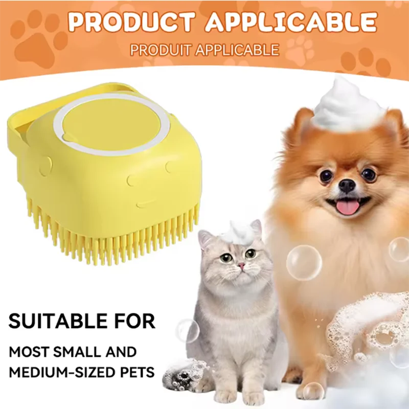 PawFolio Pet Bath Massage Brush for Dogs and Cats PawFolio