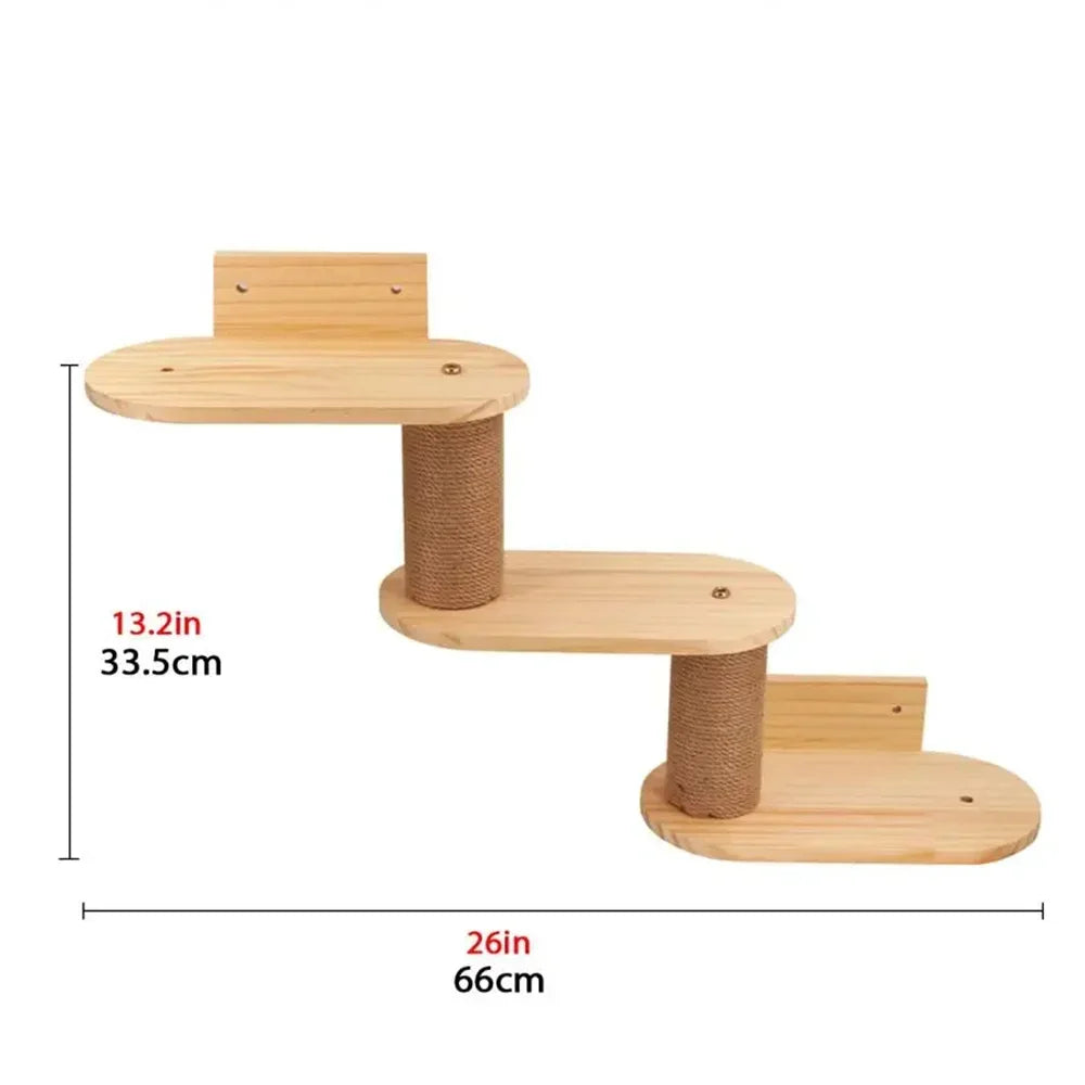 PawFolio Wall Mounted Wooden Cat Climbing Shelf PawFolio