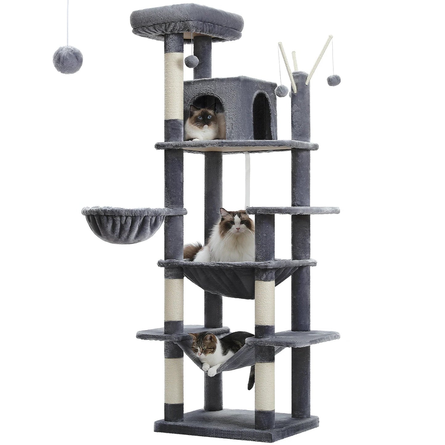 PawFolio Multi Level Cat Tree Tower for Indoor Cats PawFolio
