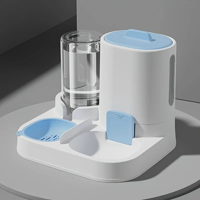 PawFolio Gravity Fed Automatic Cat Water Dispenser and Feeder 1 Pack