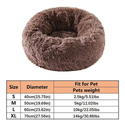 PawFolio Plush Donut Calming Pet Bed for Cats and Dogs PawFolio