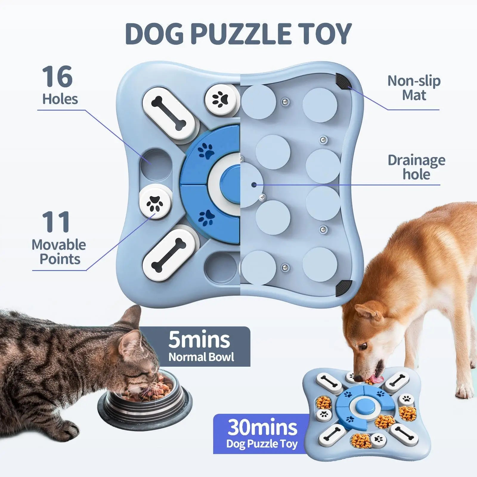 PawFolio Interactive Slow Feeder Puzzle Toy for Dogs and Cats PawFolio