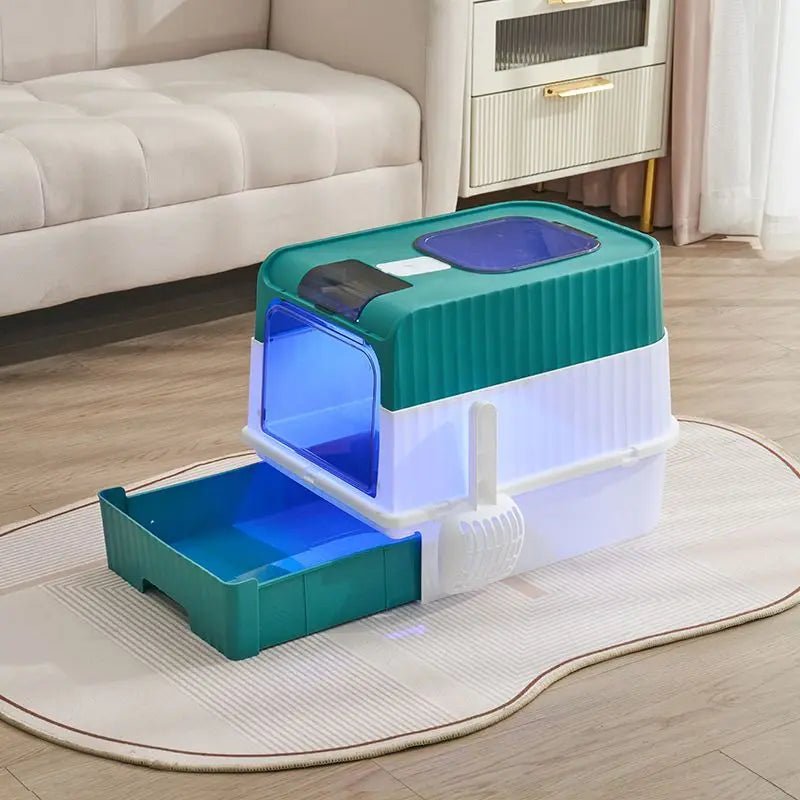 PawFolio Enclosed Anti Splash Cat Litter Box PawFolio