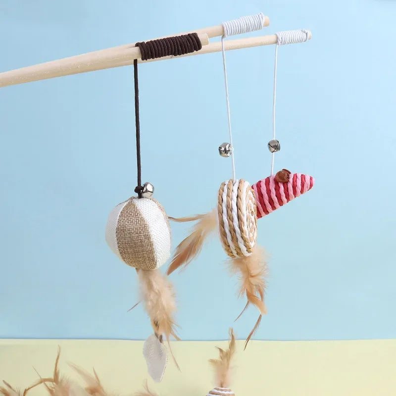 PawFolio Feather Teaser Wand Toy for Cats PawFolio