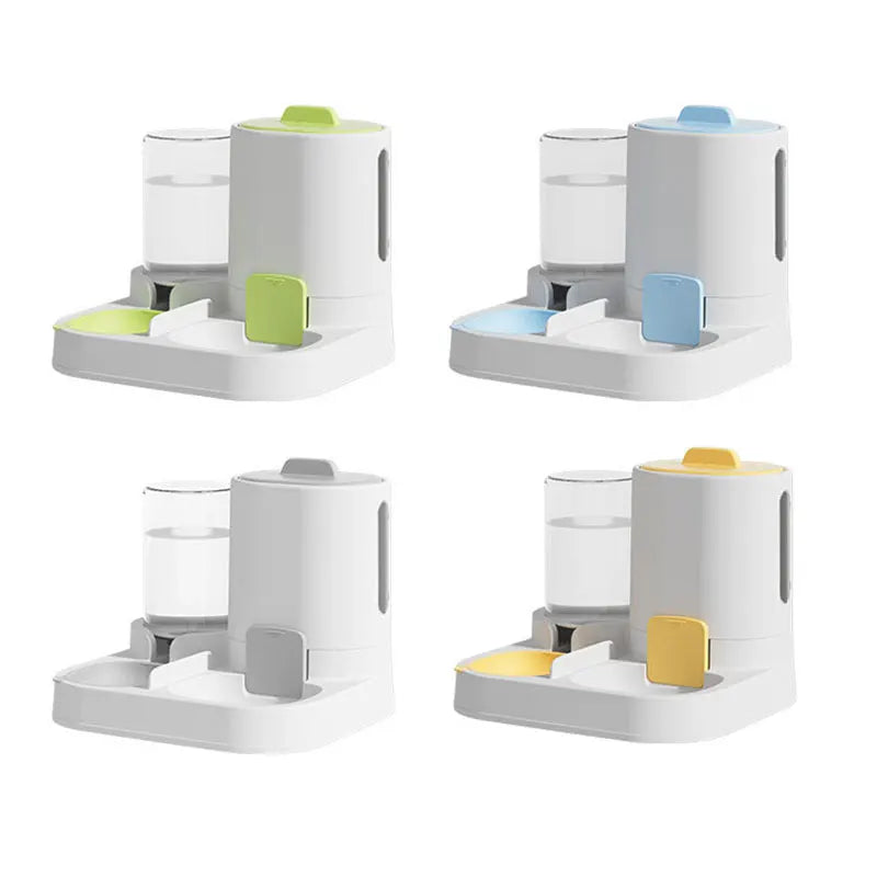 PawFolio Gravity Fed Automatic Cat Water Dispenser and Feeder 1 Pack