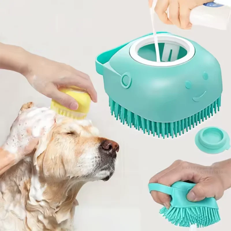 PawFolio Pet Bath Massage Brush for Dogs and Cats PawFolio