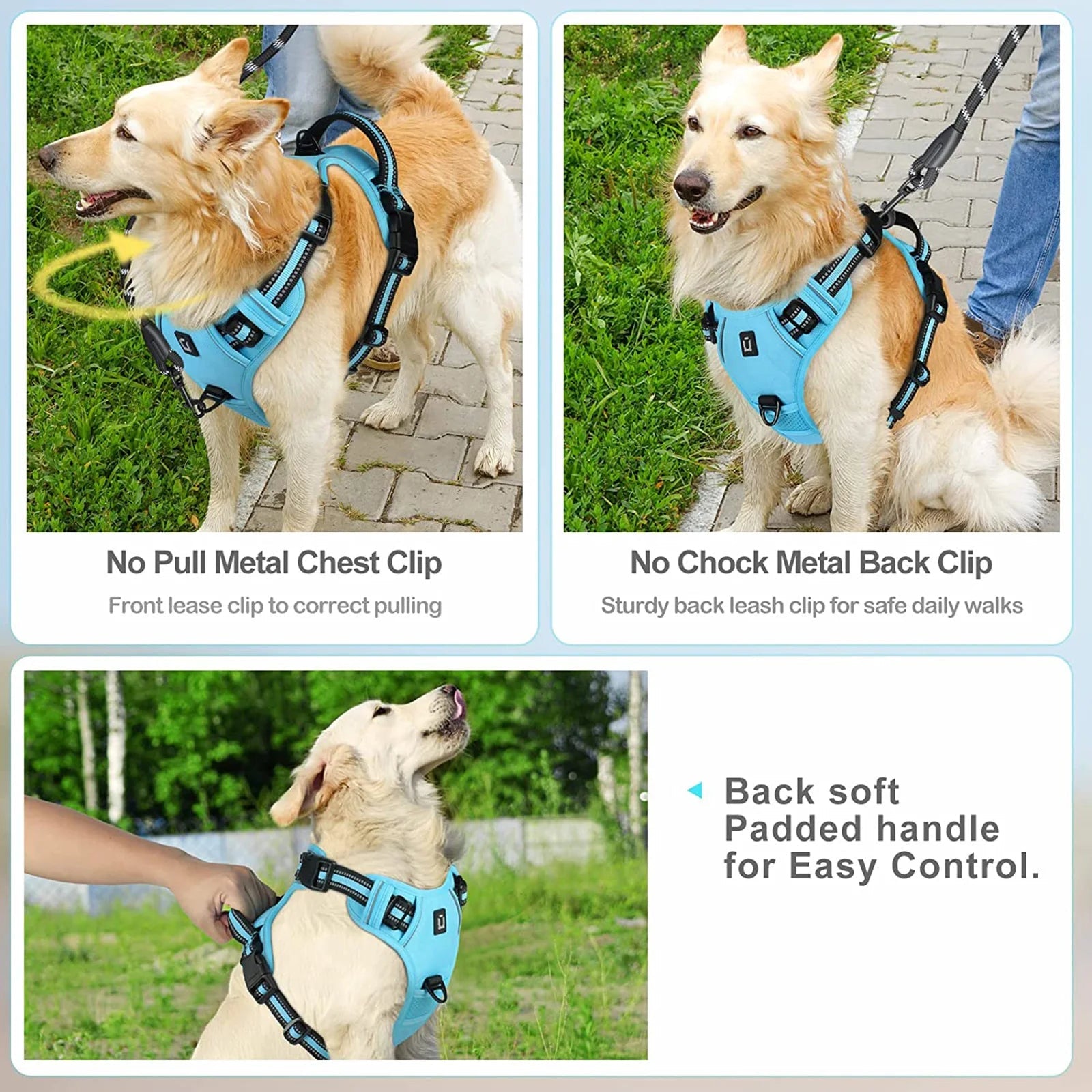 PawFolio No Pull Adjustable Dog Harness with Control Handle PawFolio
