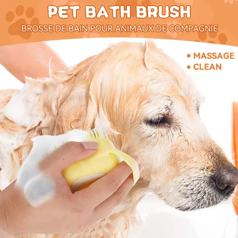 PawFolio Pet Bath Massage Brush for Dogs and Cats PawFolio