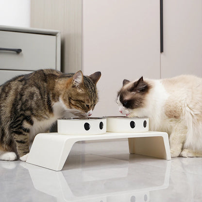 PawFolio Elevated Double Bowl Pet Feeder Stand PawFolio