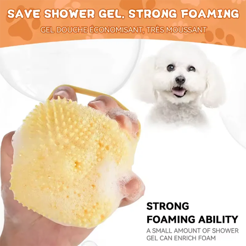 PawFolio Pet Bath Massage Brush for Dogs and Cats PawFolio