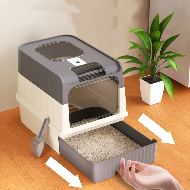 PawFolio Enclosed Anti Splash Cat Litter Box PawFolio