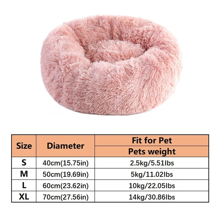 PawFolio Plush Donut Calming Pet Bed for Cats and Dogs PawFolio