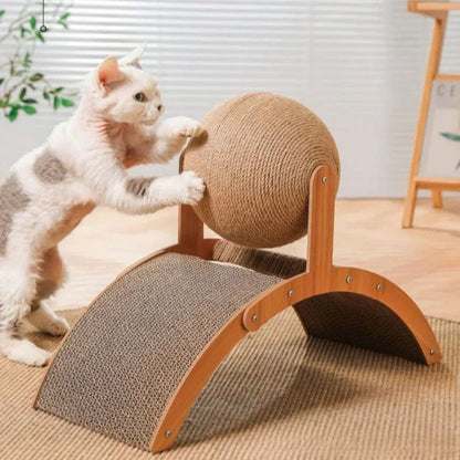 PawFolio 2 in 1 Cat Scratching Ball with Sisal Scratch Board PawFolio