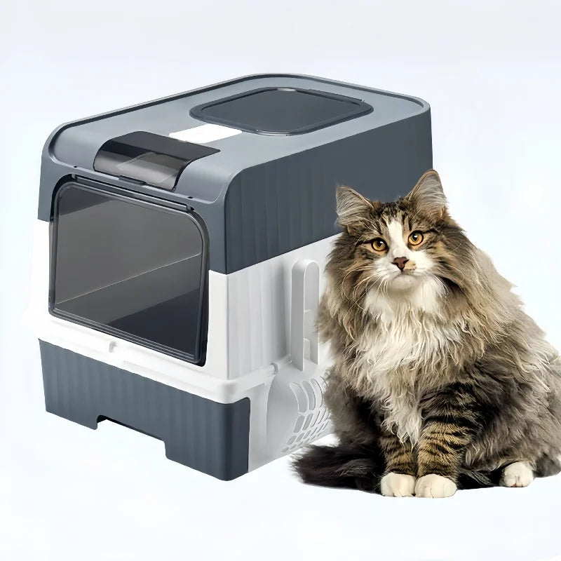 PawFolio Enclosed Anti Splash Cat Litter Box PawFolio